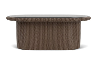 Lloyd Flanders Lloyd Loom 50" Oval Cocktail Table – 2x2 Weave in Bark