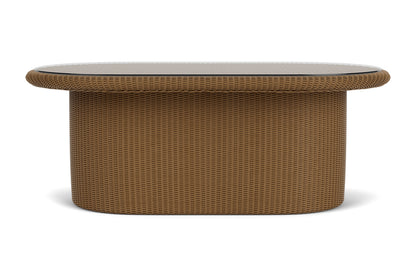 Lloyd Flanders Lloyd Loom 50" Oval Cocktail Table – 2x2 Weave in Hickory