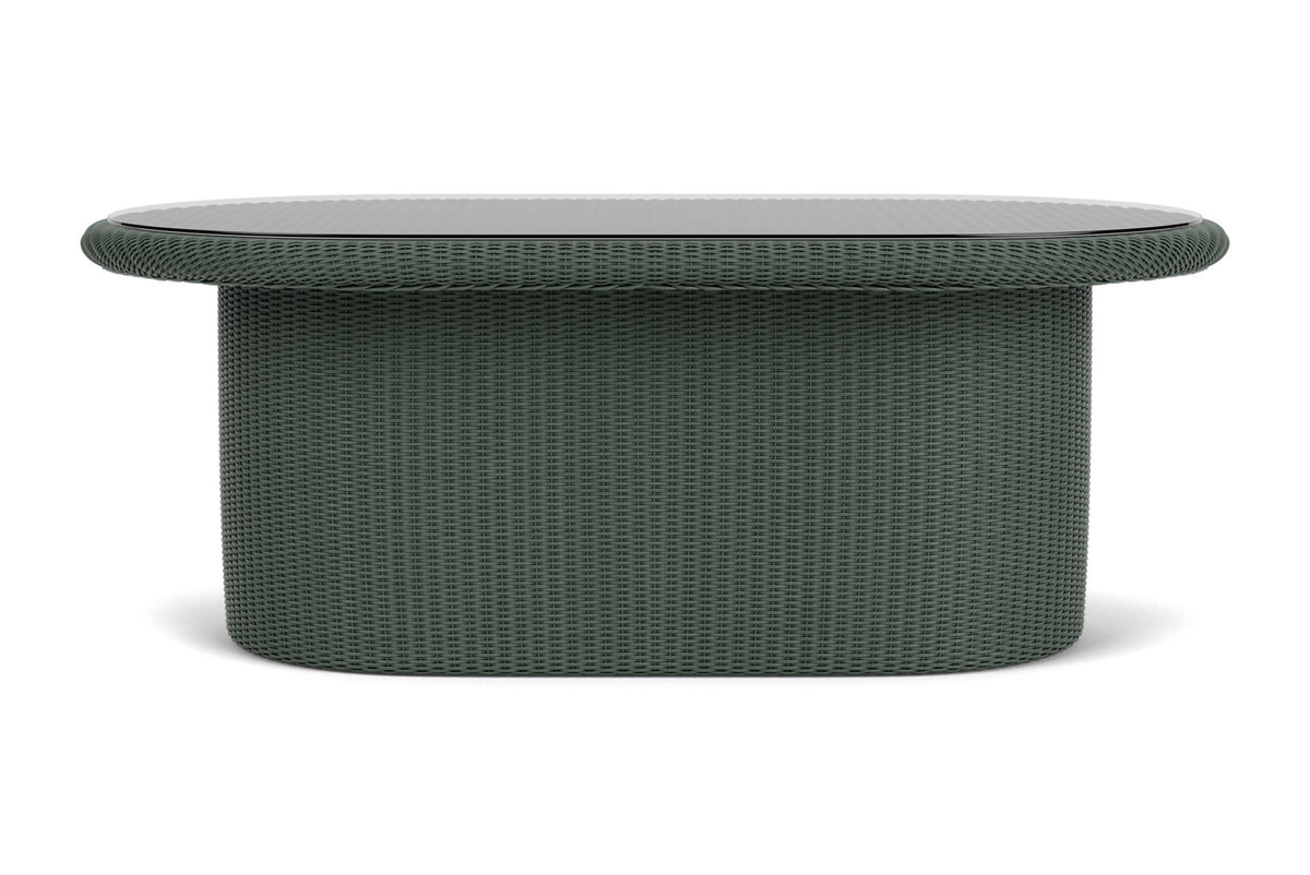 Lloyd Flanders Lloyd Loom 50" Oval Cocktail Table – 2x2 Weave in Spruce