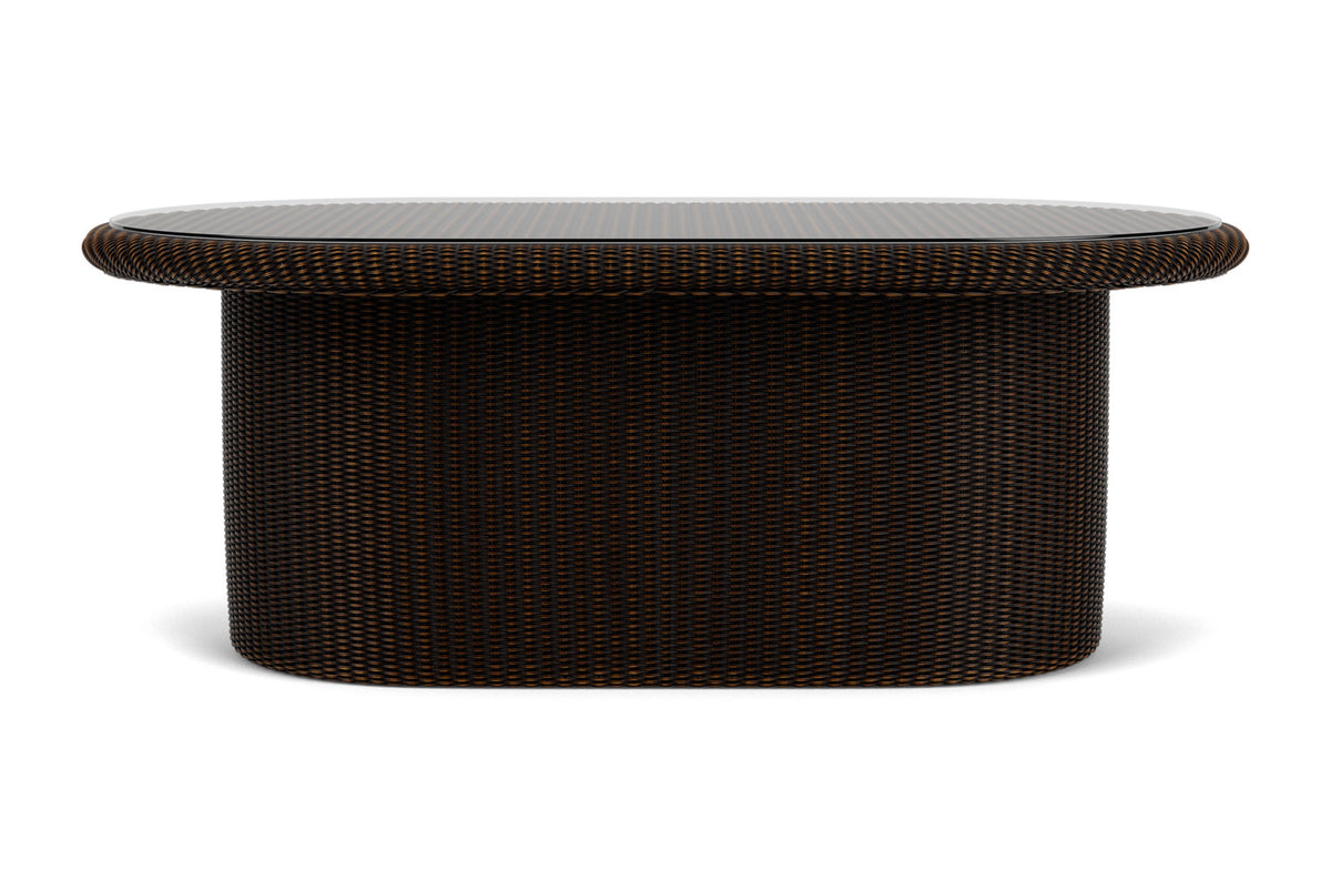 Lloyd Flanders Lloyd Loom 50" Oval Cocktail Table – 2x2 Weave in Mink