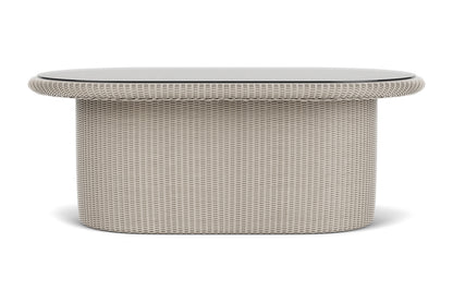 Lloyd Flanders Lloyd Loom 50" Oval Cocktail Table – 2x2 Weave in Linen