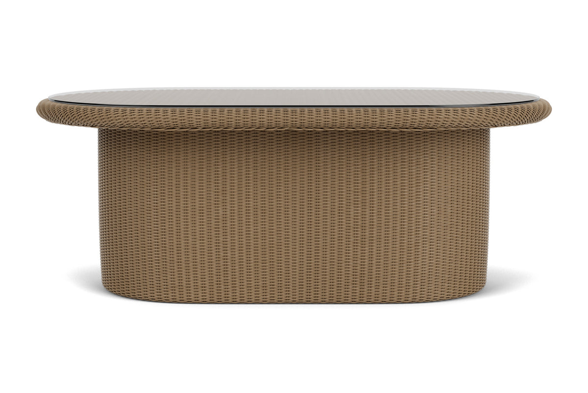 Lloyd Flanders Lloyd Loom 50" Oval Cocktail Table – 2x2 Weave in Fawn