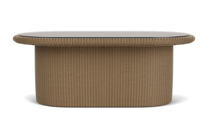 Lloyd Flanders Lloyd Loom 50" Oval Cocktail Table – 2x2 Weave in Fawn