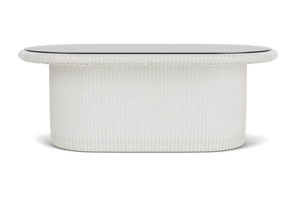 Lloyd Flanders Lloyd Loom 50" Oval Cocktail Table – 2x2 Weave in Matte White