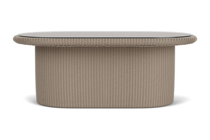 Lloyd Flanders Lloyd Loom 50" Oval Cocktail Table – 2x2 Weave in French Beige