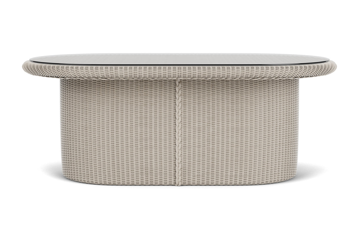 Lloyd Flanders Lloyd Loom 50" Oval Cocktail Table – 2x2 Weave in Linen, view 7