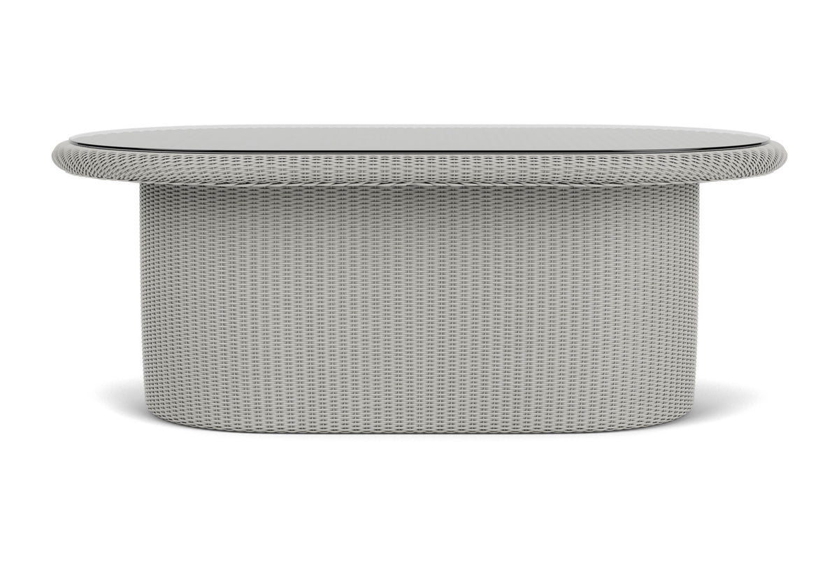 Lloyd Flanders Lloyd Loom 50" Oval Cocktail Table – 2x2 Weave in Platinum