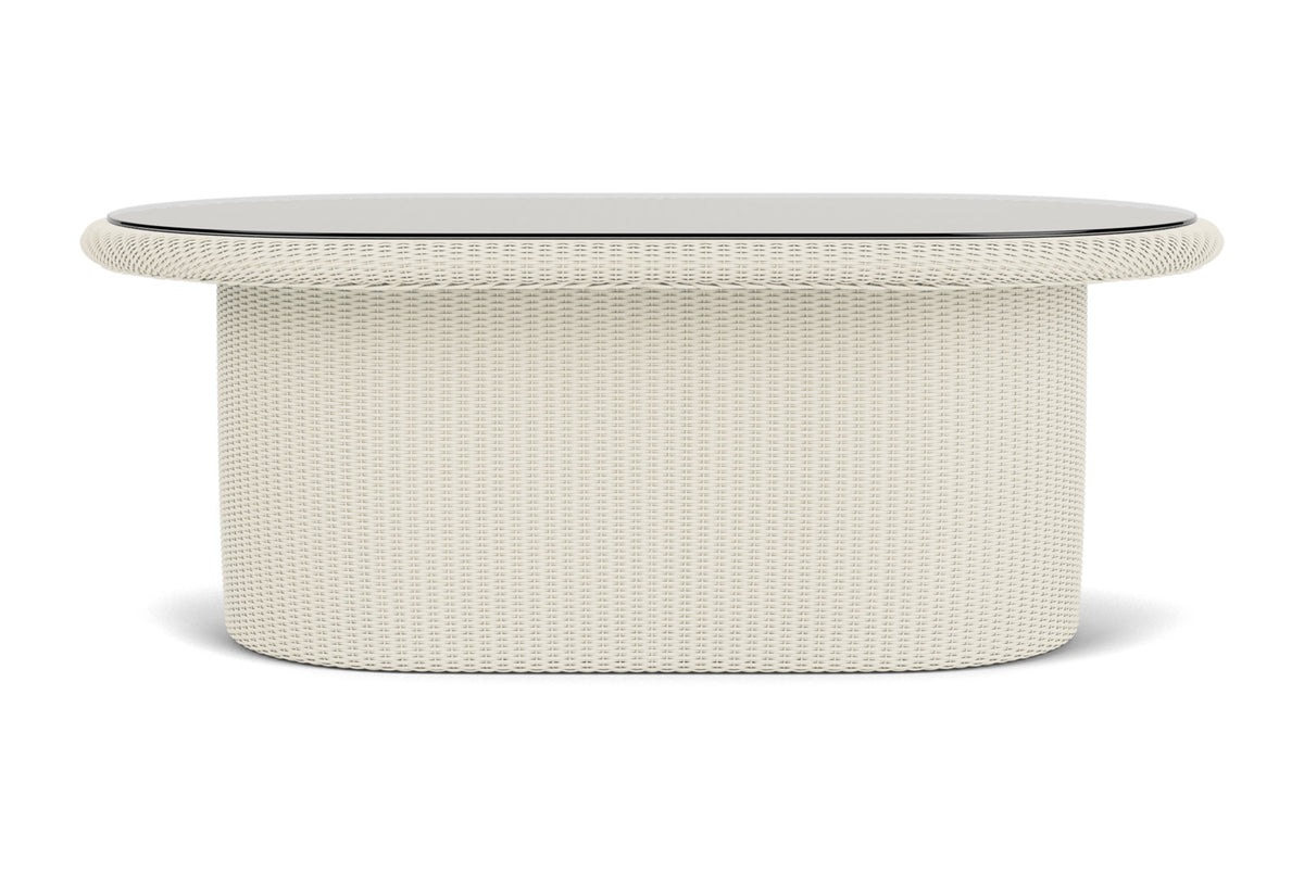 Lloyd Flanders Lloyd Loom 50" Oval Cocktail Table – 2x2 Weave in Ivory