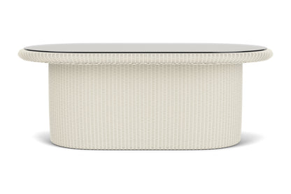 Lloyd Flanders Lloyd Loom 50" Oval Cocktail Table – 2x2 Weave in Ivory