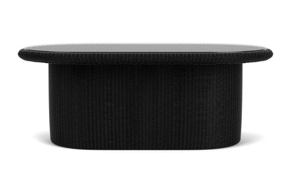 Lloyd Flanders Lloyd Loom 50" Oval Cocktail Table – 2x2 Weave in Ebony