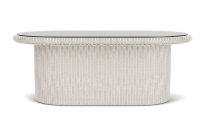 Lloyd Flanders Lloyd Loom 50" Oval Cocktail Table – 2x2 Weave in Antique White