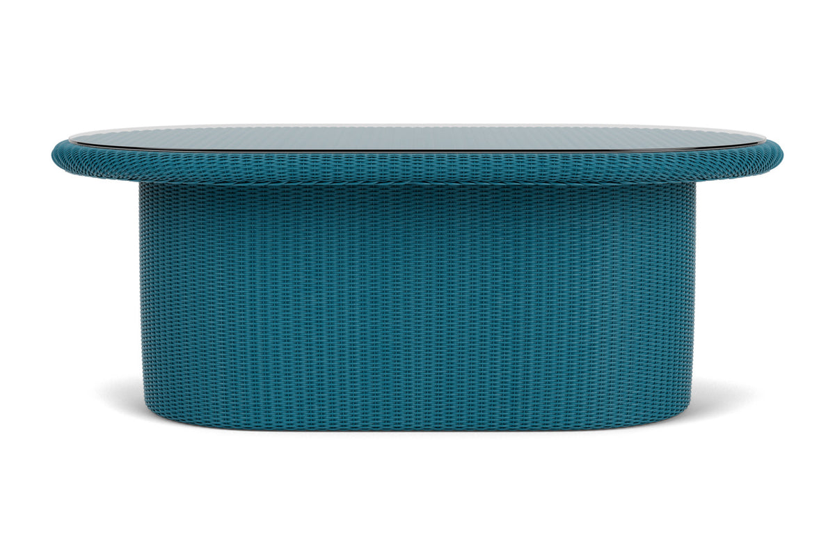 Lloyd Flanders Lloyd Loom 50" Oval Cocktail Table – 2x2 Weave in Peacock