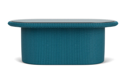 Lloyd Flanders Lloyd Loom 50" Oval Cocktail Table – 2x2 Weave in Peacock