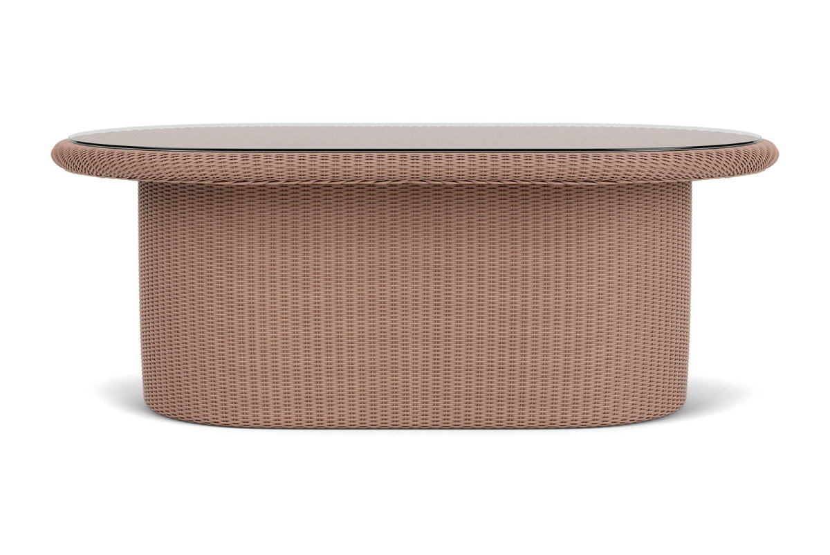 Lloyd Flanders Lloyd Loom 50" Oval Cocktail Table – 2x2 Weave in Rosewood