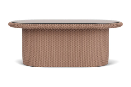 Lloyd Flanders Lloyd Loom 50" Oval Cocktail Table – 2x2 Weave in Rosewood