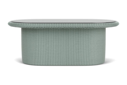 Lloyd Flanders Lloyd Loom 50" Oval Cocktail Table – 2x2 Weave in Sea Glass