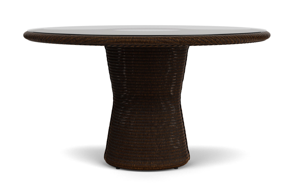 Lloyd Flanders Lloyd Loom 54" Round Pedestal Dining Table – 2x2 Weave in Mink