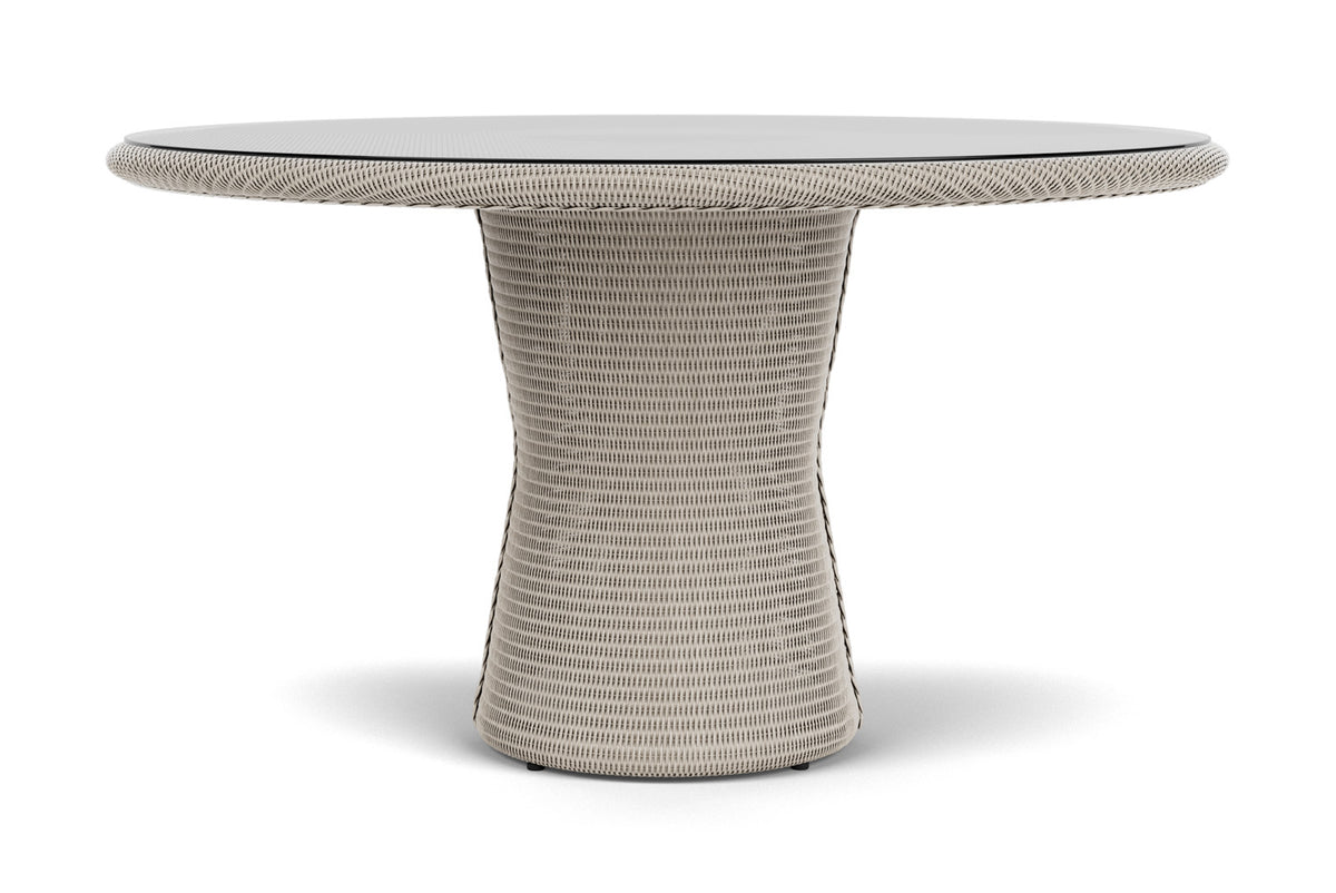 Lloyd Flanders Lloyd Loom 54" Round Pedestal Dining Table – 2x2 Weave in Linen