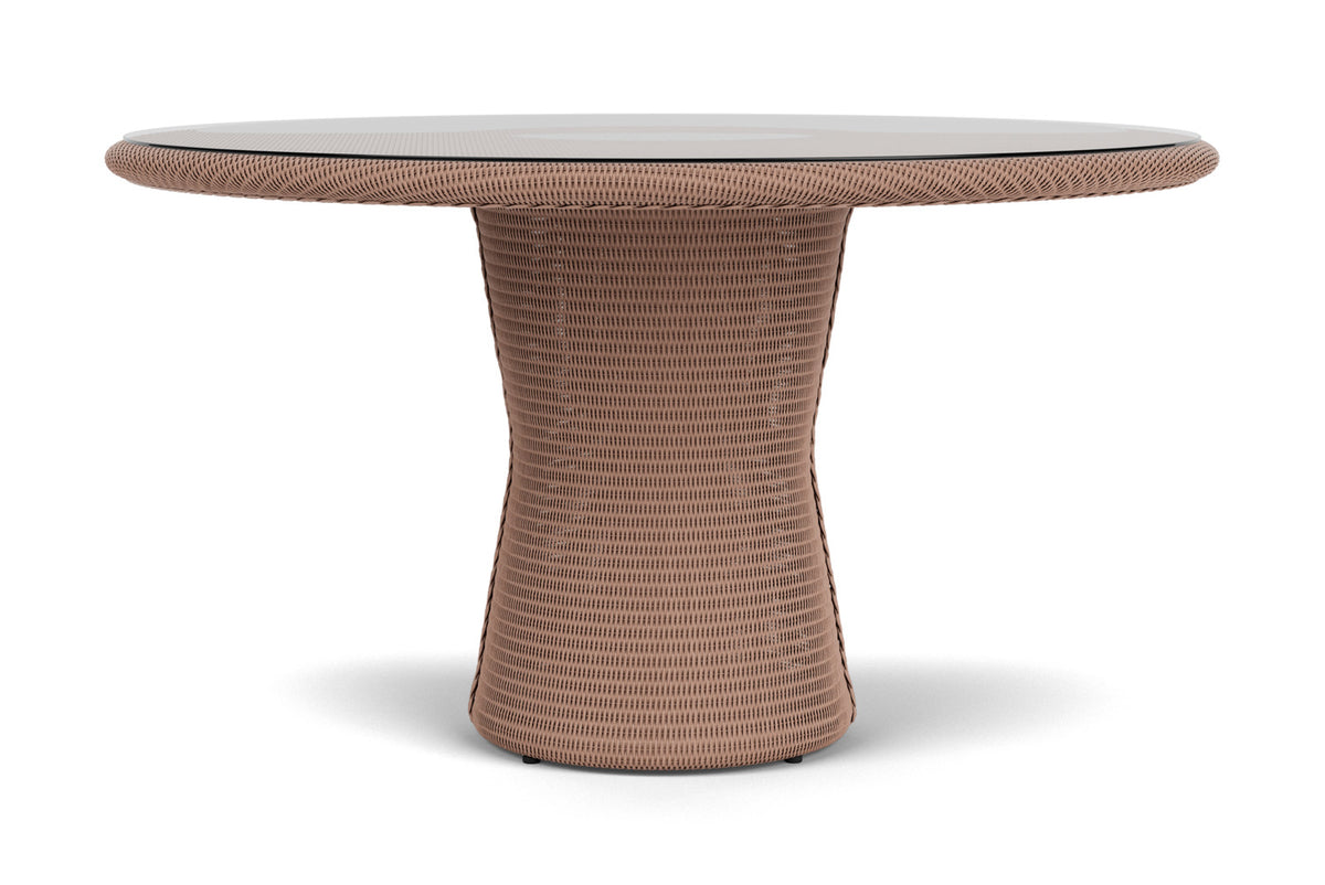 Lloyd Flanders Lloyd Loom 54" Round Pedestal Dining Table – 2x2 Weave in Rosewood