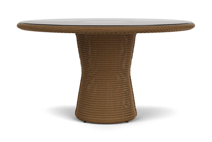 Lloyd Flanders Lloyd Loom 54" Round Pedestal Dining Table – 2x2 Weave in Hickory