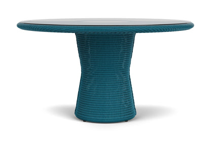 Lloyd Flanders Lloyd Loom 54" Round Pedestal Dining Table – 2x2 Weave in Peacock