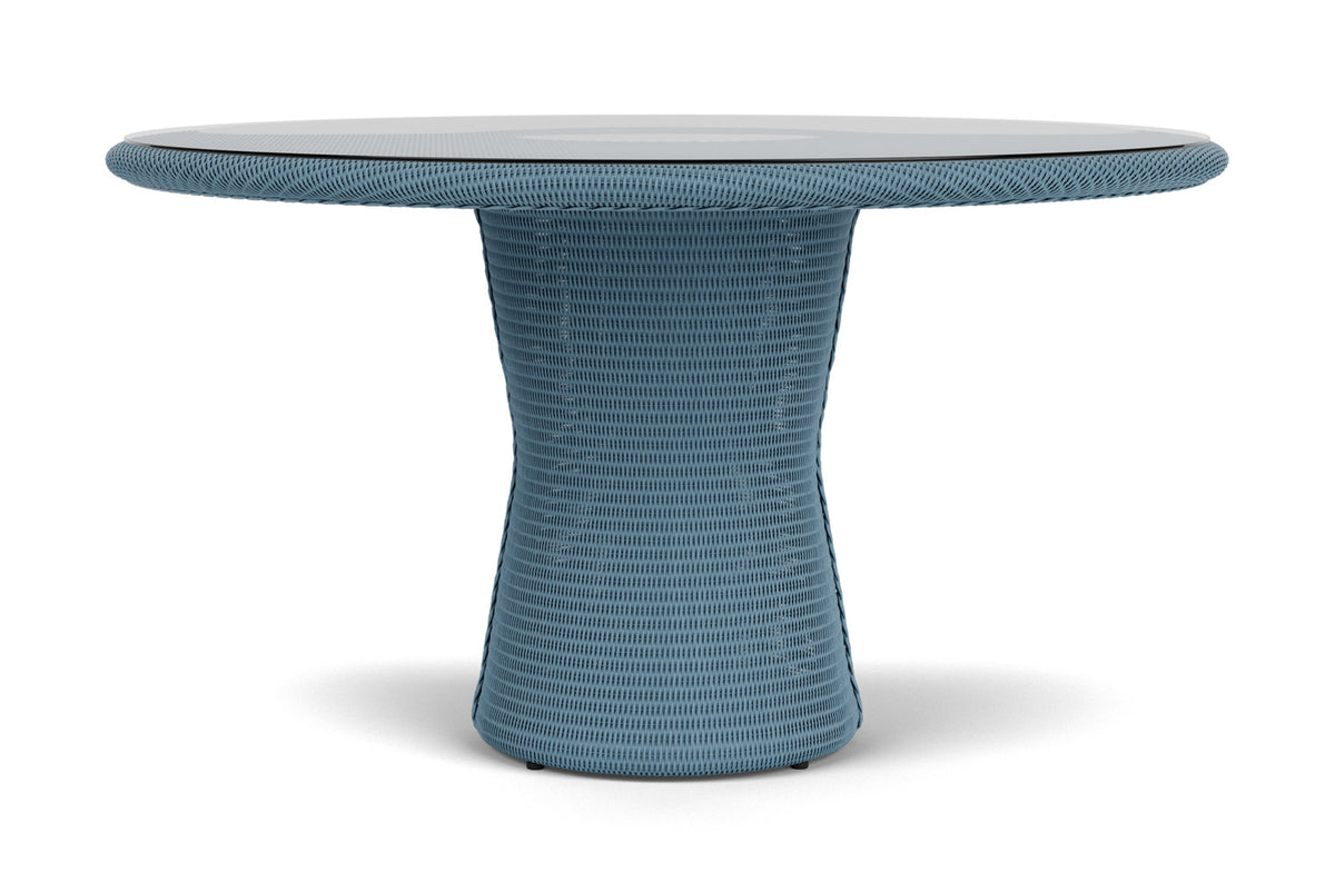 Lloyd Flanders Lloyd Loom 54" Round Pedestal Dining Table – 2x2 Weave in Stillwater