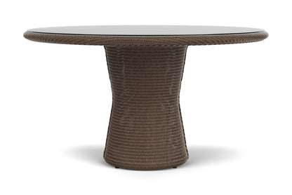 Lloyd Flanders Lloyd Loom 54" Round Pedestal Dining Table – 2x2 Weave in Bark