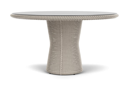 Lloyd Flanders Lloyd Loom 54" Round Pedestal Dining Table – 2x2 Weave in Linen, view 4