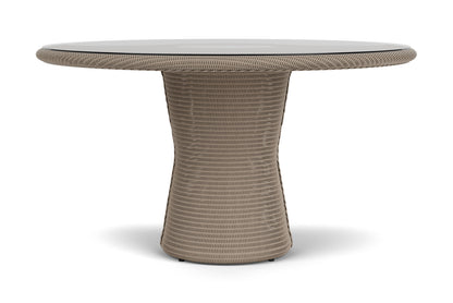 Lloyd Flanders Lloyd Loom 54" Round Pedestal Dining Table – 2x2 Weave in French Beige