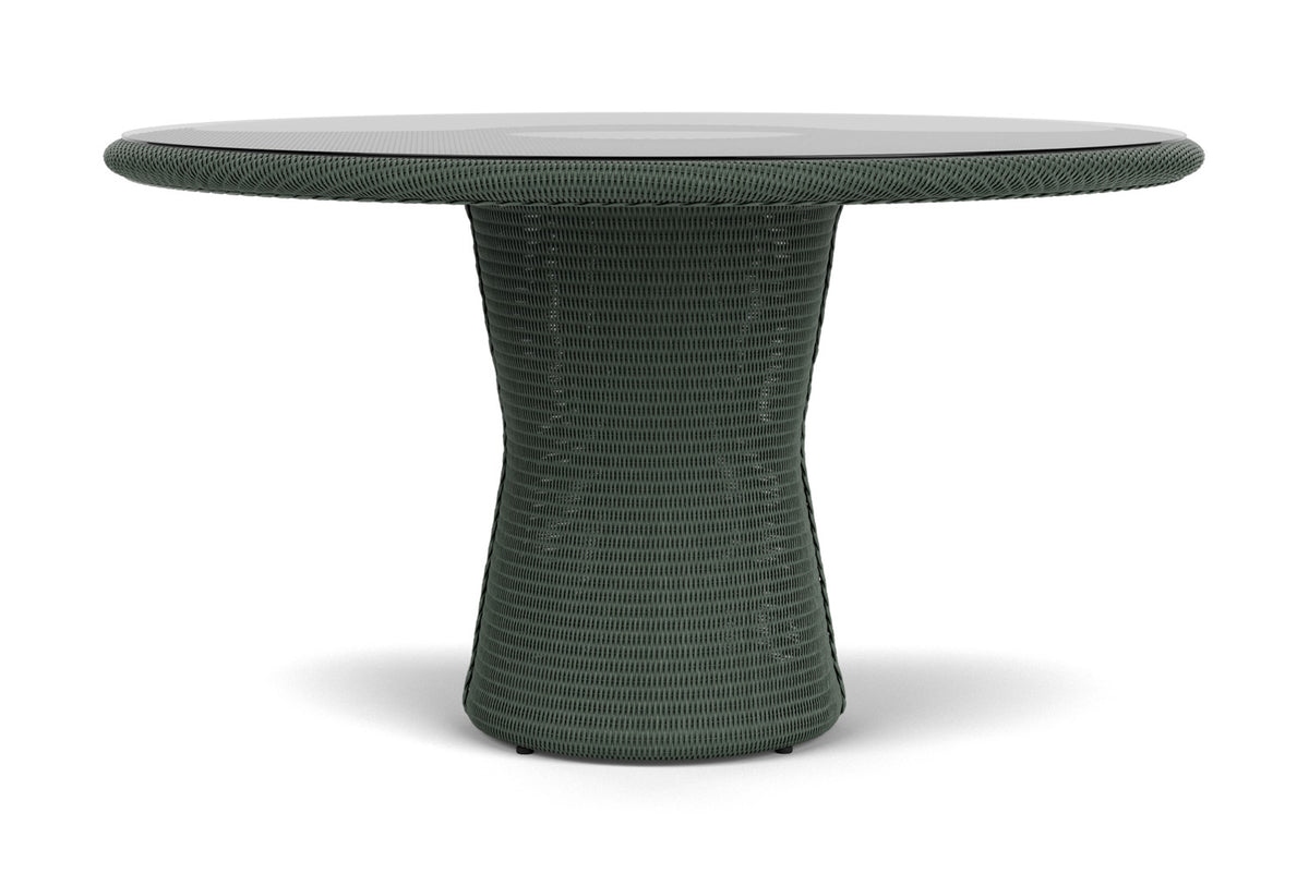 Lloyd Flanders Lloyd Loom 54" Round Pedestal Dining Table – 2x2 Weave in Spruce
