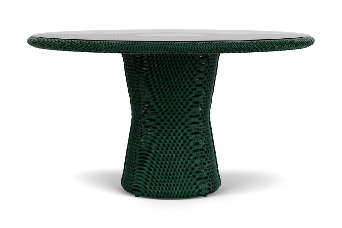 Lloyd Flanders Lloyd Loom 54" Round Pedestal Dining Table – 2x2 Weave in Woodland