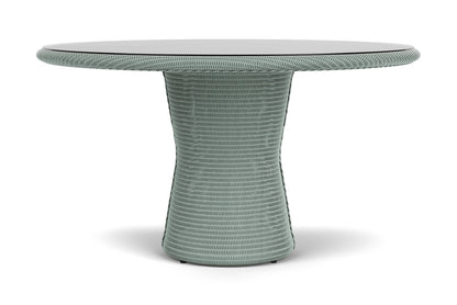 Lloyd Flanders Lloyd Loom 54" Round Pedestal Dining Table – 2x2 Weave in Sea Glass