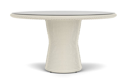 Lloyd Flanders Lloyd Loom 54" Round Pedestal Dining Table – 2x2 Weave in Ivory