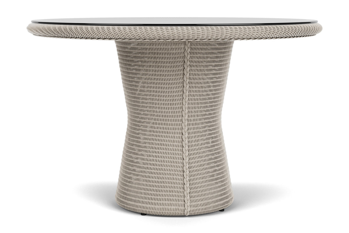 Lloyd Flanders Lloyd Loom 48" Round Pedestal Dining Table – 2x2 Weave in Linen, view 9