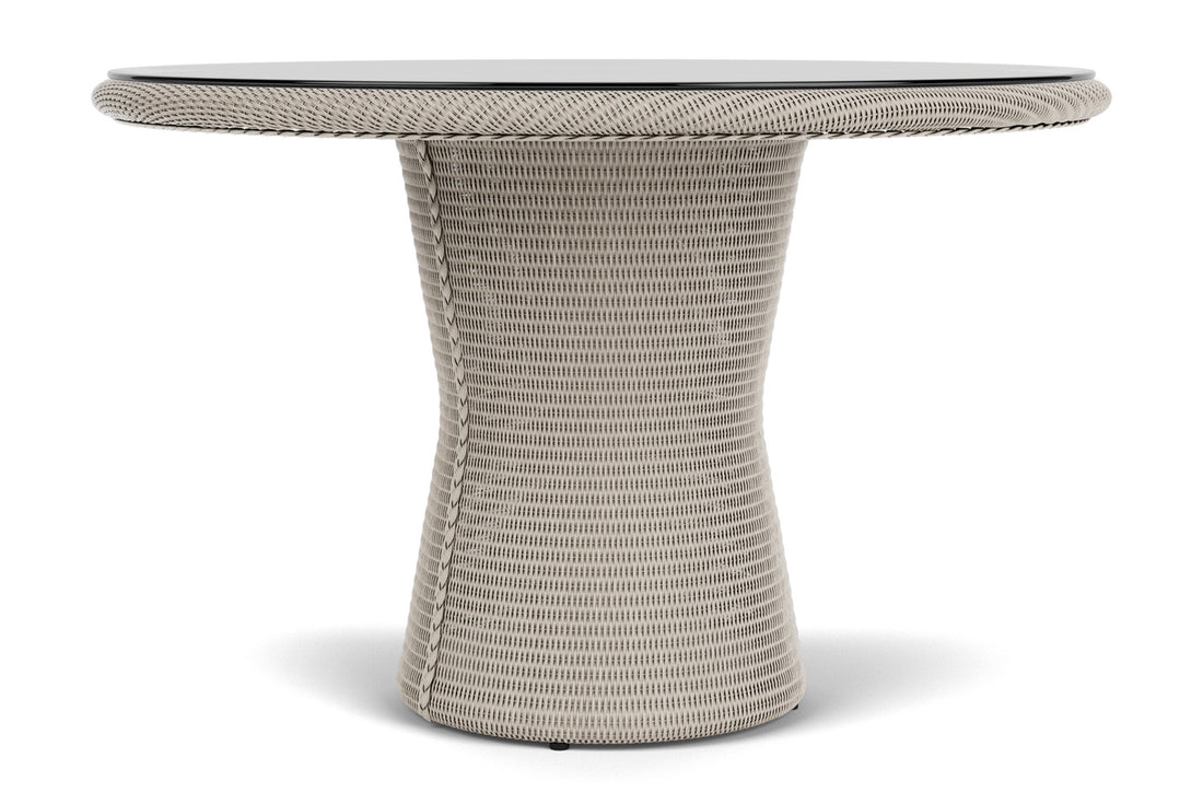 Lloyd Flanders Lloyd Loom 48" Round Pedestal Dining Table – 2x2 Weave in Linen, view 2