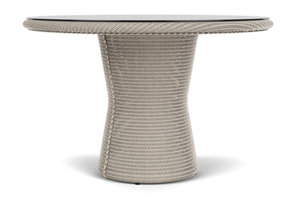 Lloyd Flanders Lloyd Loom 48" Round Pedestal Dining Table – 2x2 Weave in Linen, view 2