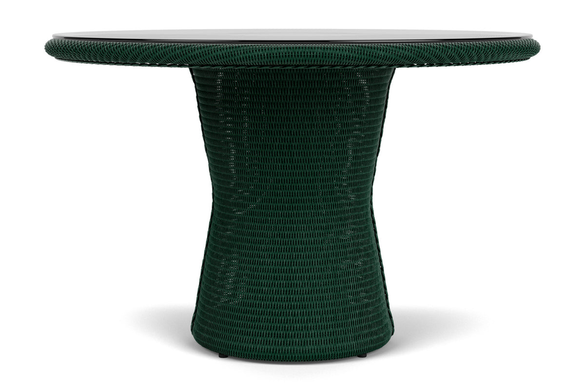 Lloyd Flanders Lloyd Loom 48" Round Pedestal Dining Table – 2x2 Weave in Woodland