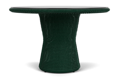 Lloyd Flanders Lloyd Loom 48" Round Pedestal Dining Table – 2x2 Weave in Woodland