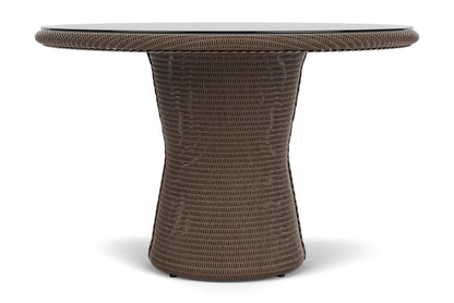 Lloyd Flanders Lloyd Loom 48" Round Pedestal Dining Table – 2x2 Weave in Bark