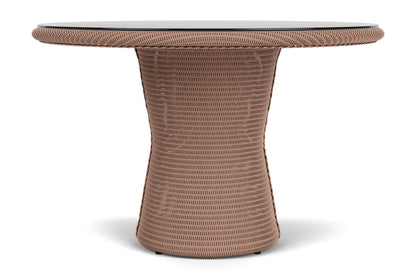Lloyd Flanders Lloyd Loom 48" Round Pedestal Dining Table – 2x2 Weave in Rosewood