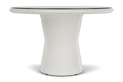 Lloyd Flanders Lloyd Loom 48" Round Pedestal Dining Table – 2x2 Weave in Matte White