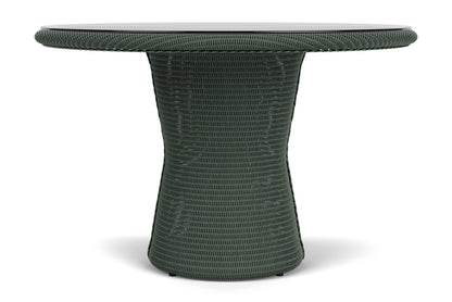 Lloyd Flanders Lloyd Loom 48" Round Pedestal Dining Table – 2x2 Weave in Spruce