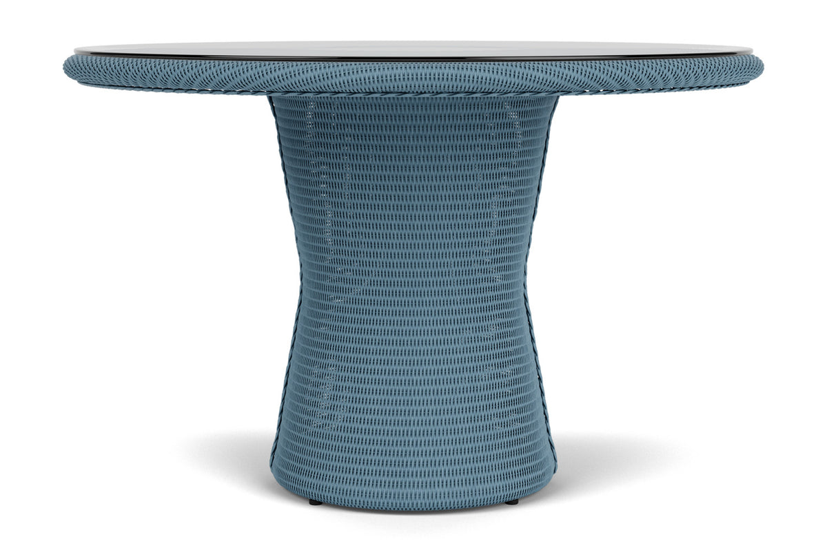 Lloyd Flanders Lloyd Loom 48" Round Pedestal Dining Table – 2x2 Weave in Stillwater