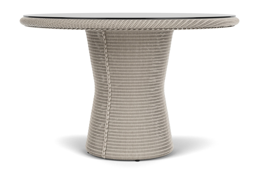 Lloyd Flanders Lloyd Loom 48" Round Pedestal Dining Table – 2x2 Weave in Linen, view 3