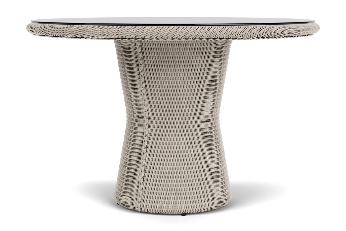 Lloyd Flanders Lloyd Loom 48" Round Pedestal Dining Table – 2x2 Weave in Linen, view 3