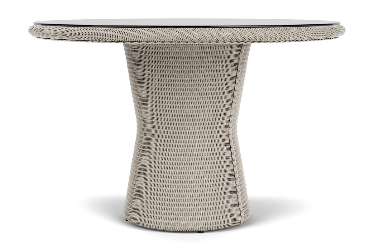 Lloyd Flanders Lloyd Loom 48" Round Pedestal Dining Table – 2x2 Weave in Linen, view 10