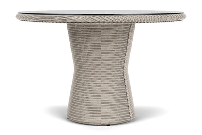 Lloyd Flanders Lloyd Loom 48" Round Pedestal Dining Table – 2x2 Weave in Linen, view 10