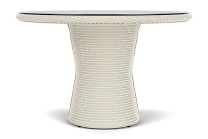 Lloyd Flanders Lloyd Loom 48" Round Pedestal Dining Table – 2x2 Weave in Ivory