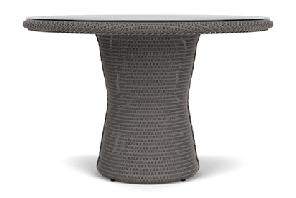 Lloyd Flanders Lloyd Loom 48" Round Pedestal Dining Table – 2x2 Weave in Pewter