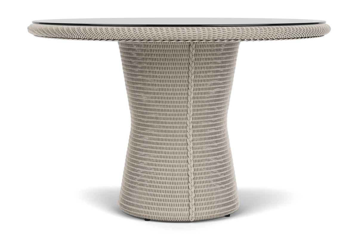Lloyd Flanders Lloyd Loom 48" Round Pedestal Dining Table – 2x2 Weave in Linen, view 5